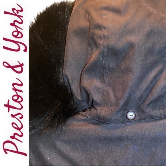 PRESTON & YORK Sport Puffer Coat Detachable Fox Fur Hood, Size Petite Small - Picture 4 of 7